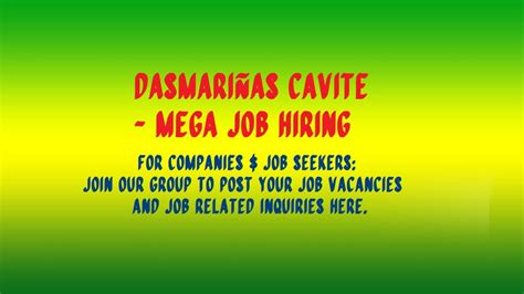 job hiring dasmariñas cavite